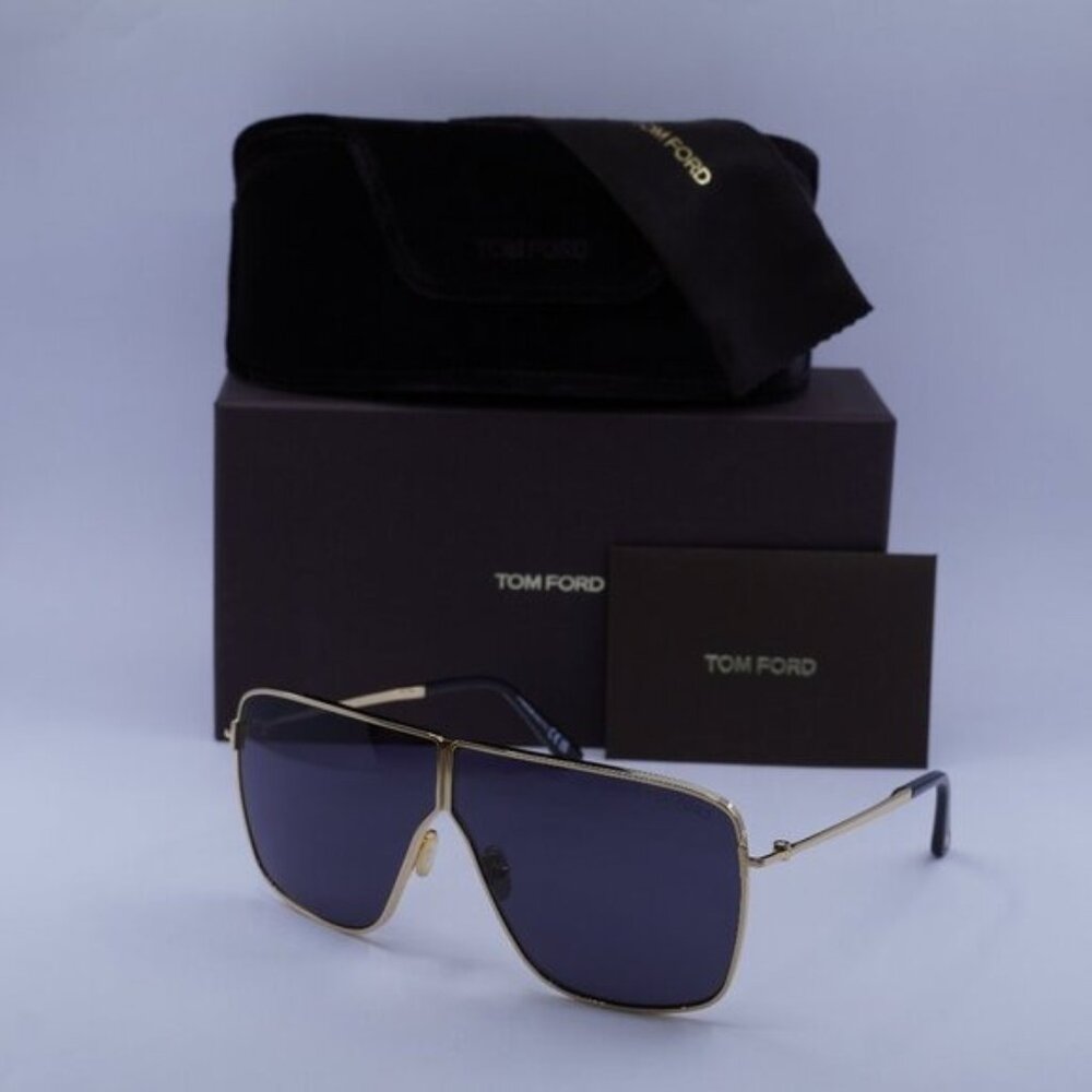 Tom Ford FT1159 30A Huxley Aviator Sunglasses - Shiny Deep Gold/Smoke